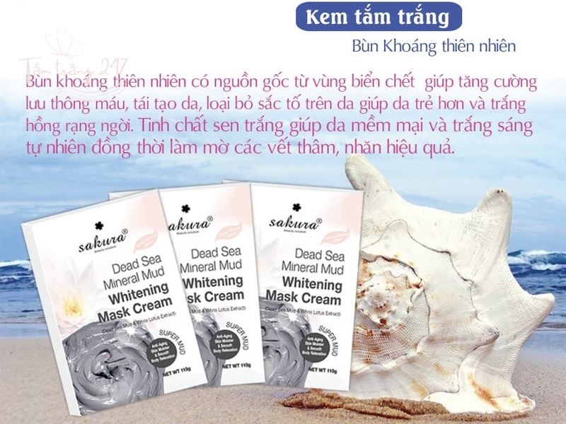 Kem tắm trắng body tốt nhất hiện nay Sakura bùn khoáng