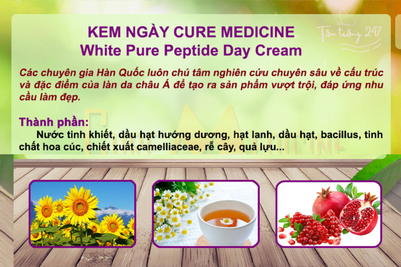 Kem Cure Medicine có phải kem trộn không,bảng chi tiết các thành phần